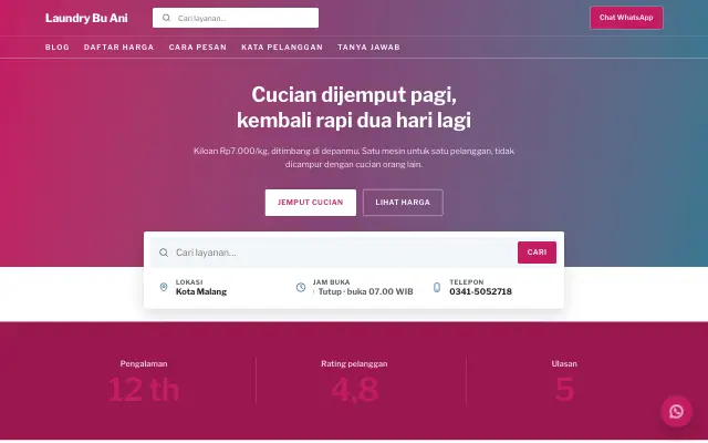 Tampilan tema Andal