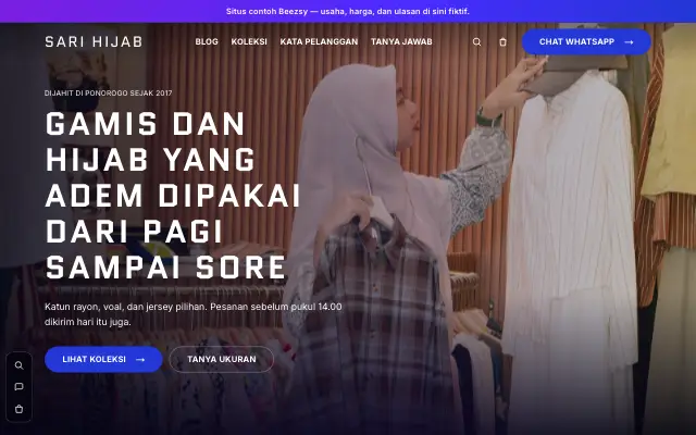 Tampilan tema Arena