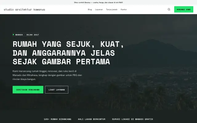 Tampilan tema Arus