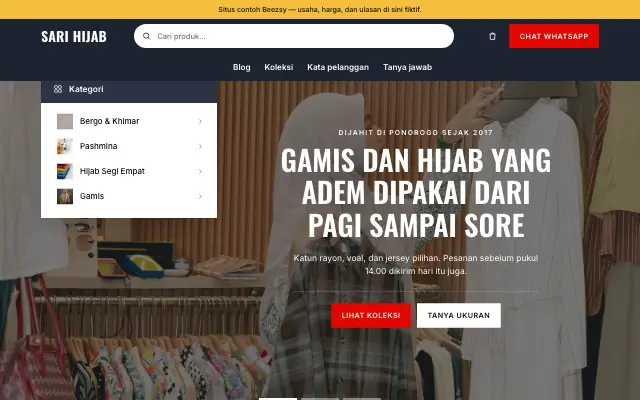Tampilan tema Bengkel