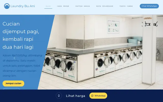 Tampilan tema Bersih