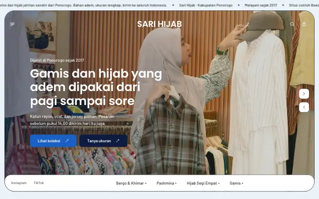Tampilan tema Bingkai