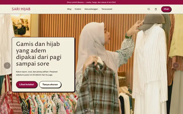Tampilan tema Cabai