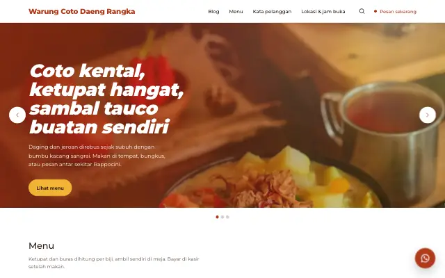 Tampilan tema Dapur Kayu