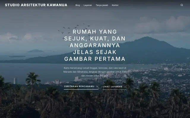 Tampilan tema Griya