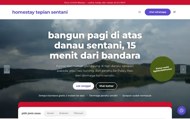 Tampilan tema Inap