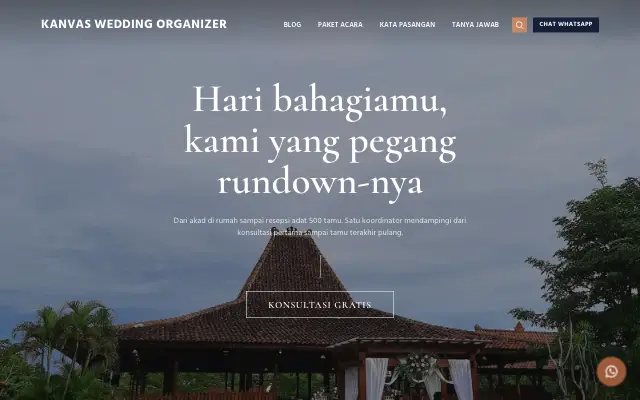 Tampilan tema Janji