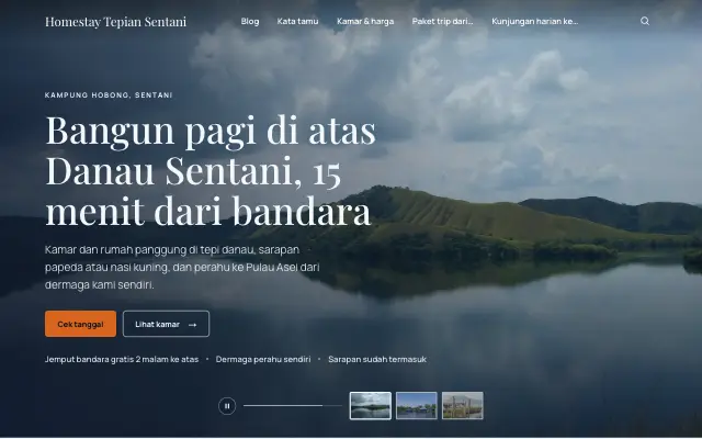 Tampilan tema Jelajah