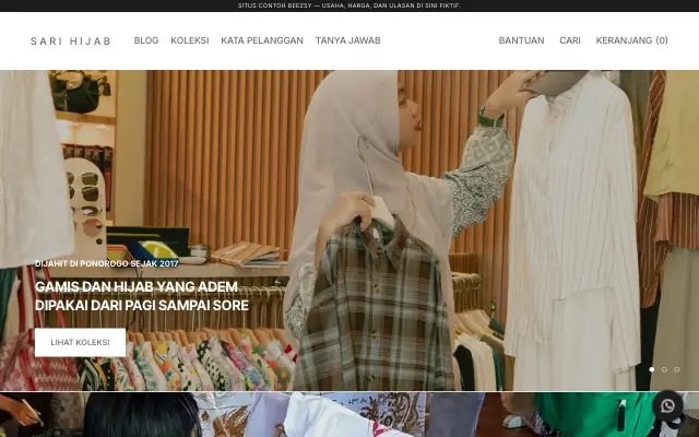 Tampilan tema Kaos