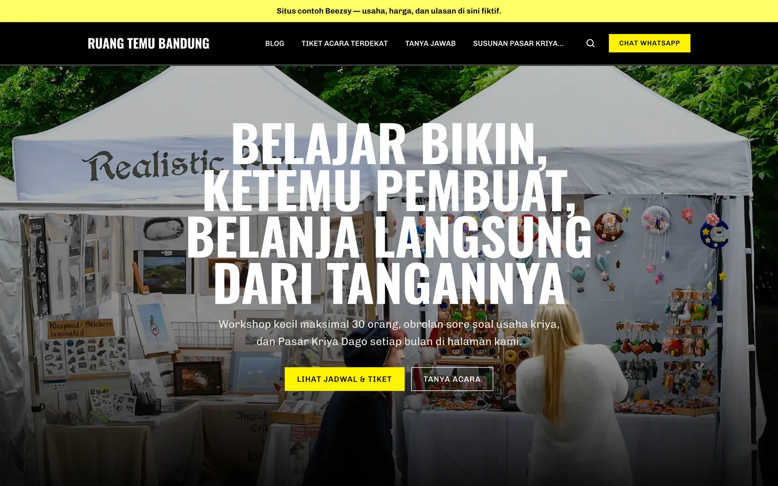 Contoh situs EO & tiket buatan Beezsy