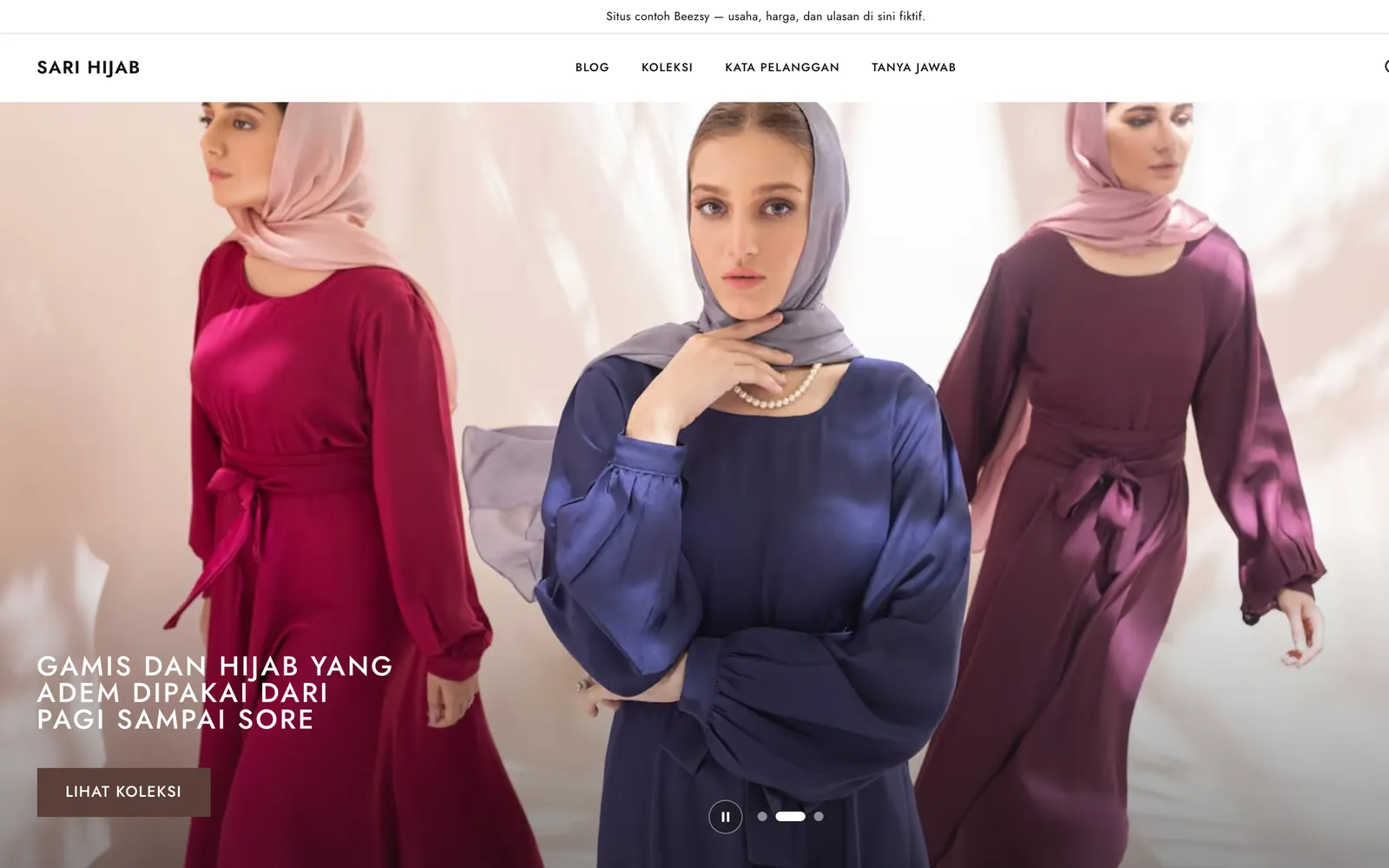 Contoh situs Toko online buatan Beezsy