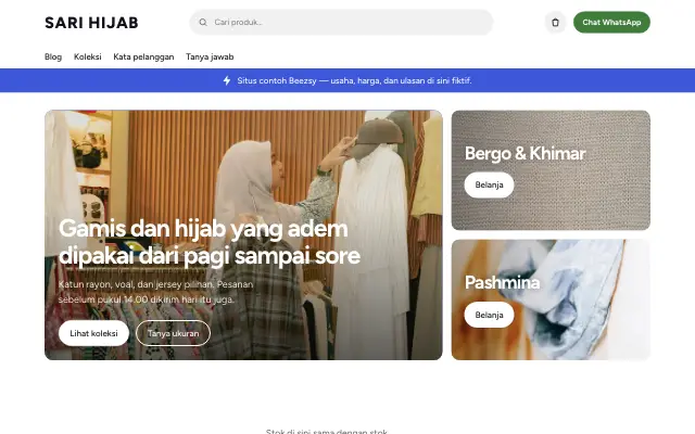 Tampilan tema Kios