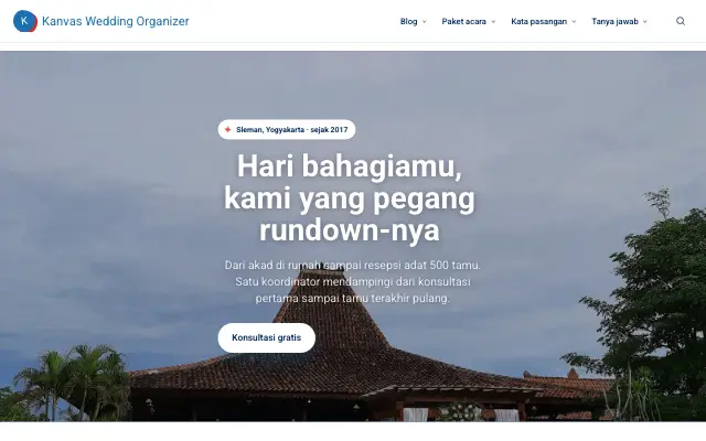 Tampilan tema Kompak