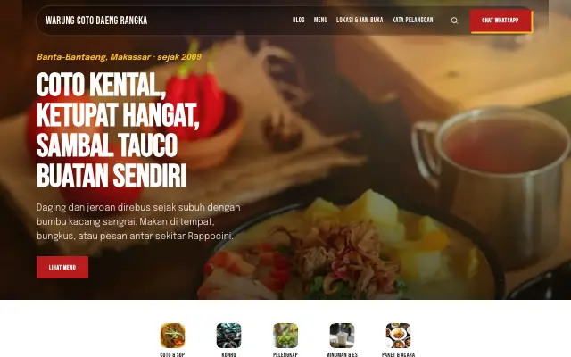 Tampilan tema Lahap