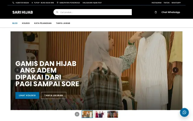 Tampilan tema Lereng