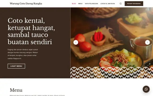 Tampilan tema Lesehan