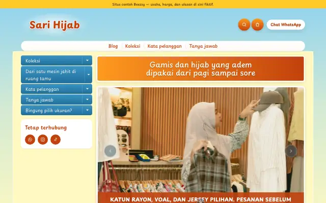 Tampilan tema Mentari