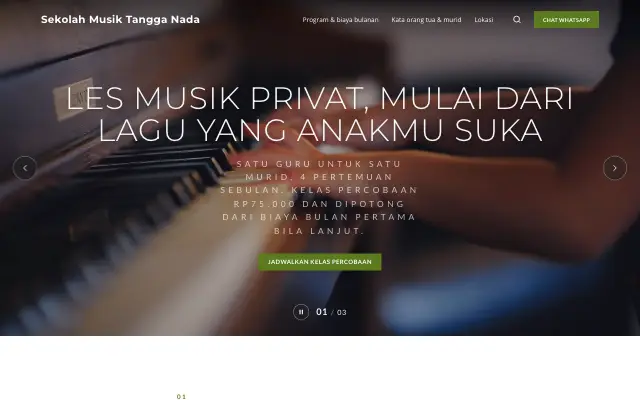 Tampilan tema Nada