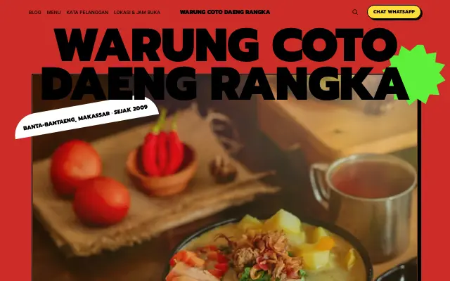 Tampilan tema Pedas