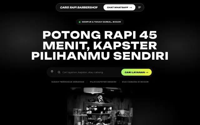 Tampilan tema Potong