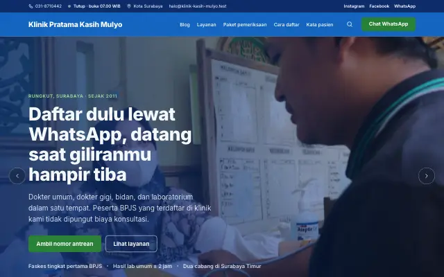Tampilan tema Presisi