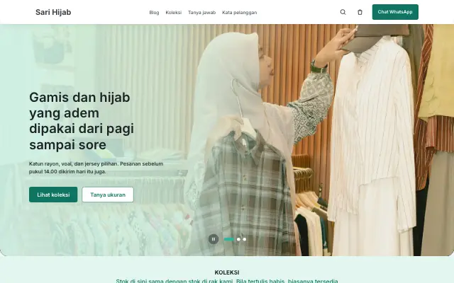 Tampilan tema Racik