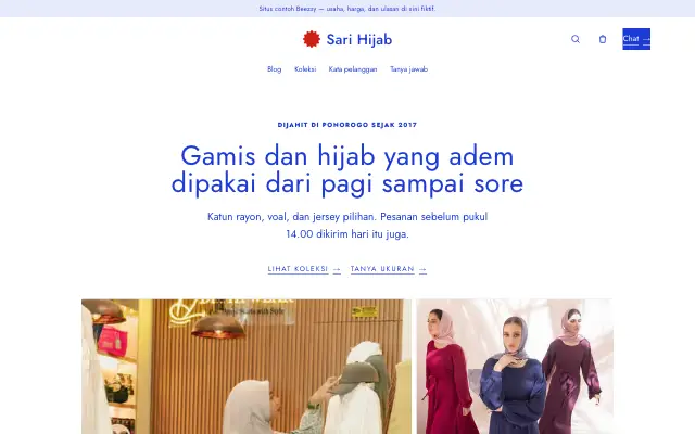 Tampilan tema Rajut