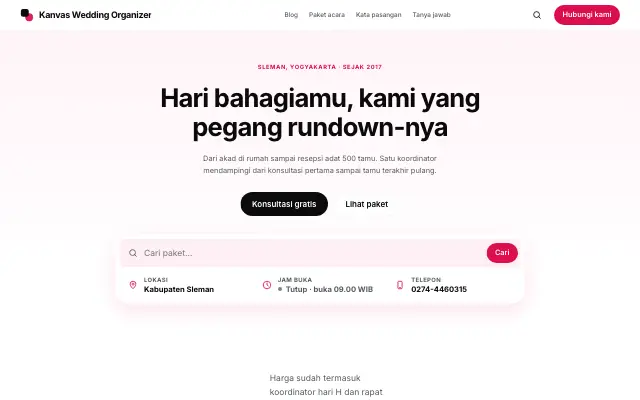 Tampilan tema Restu
