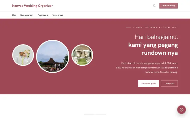 Tampilan tema Rukun