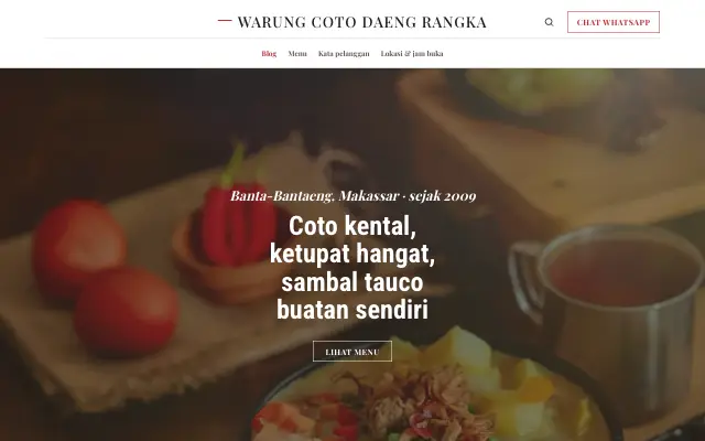 Tampilan tema Santap