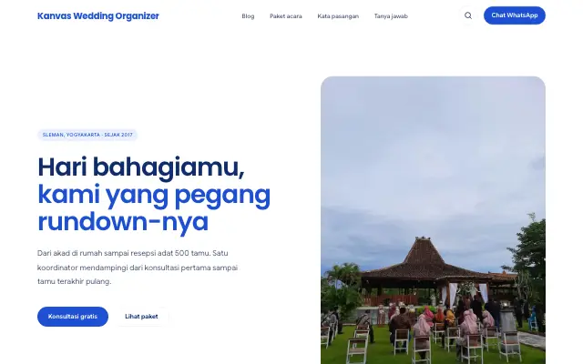 Tampilan tema Sekar