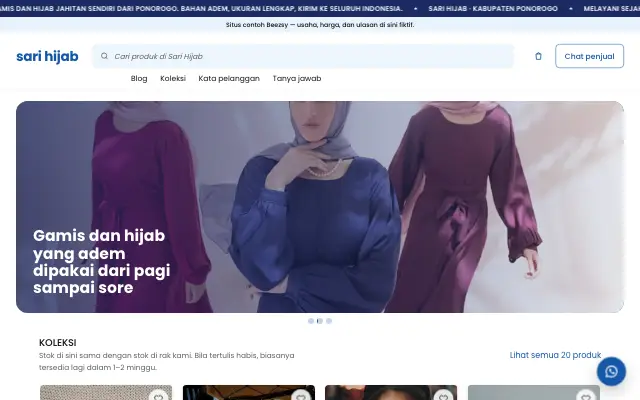 Tampilan tema Solek