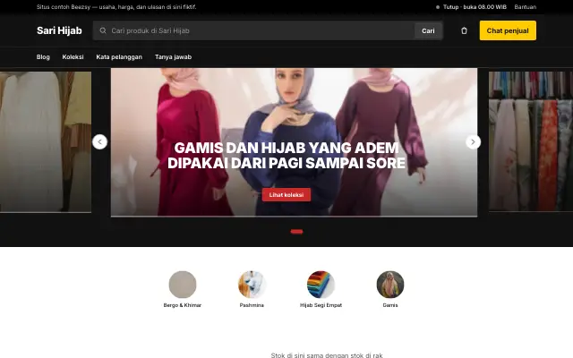 Tampilan tema Sorak