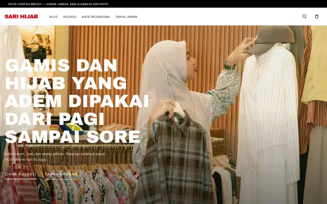 Tampilan tema Sulam