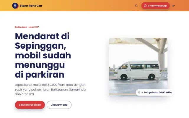 Tampilan tema Teduh