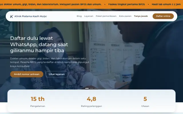 Tampilan tema Tenteram