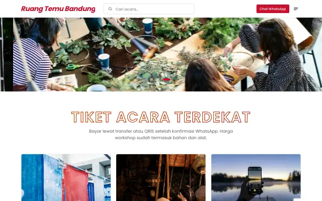 Tampilan tema Tiket