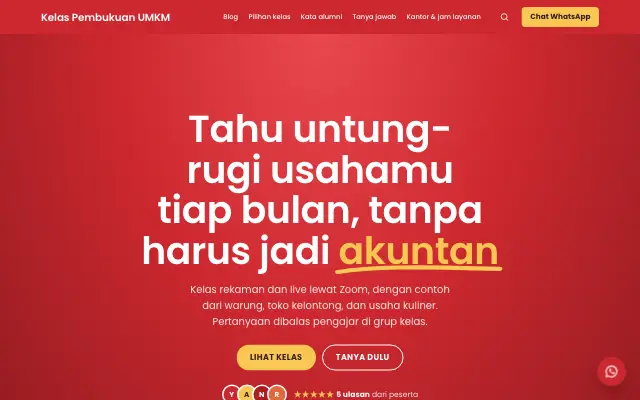 Tampilan tema Tuntas